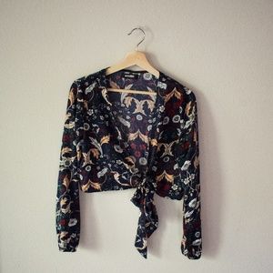 Floral Wrap Top